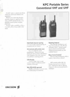 Буклет Ericsson KPC Portable Series Conventional VHF and UHF, 55-1442, Баград.рф